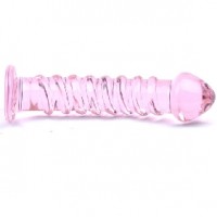 Glass Dildo Textured Pink